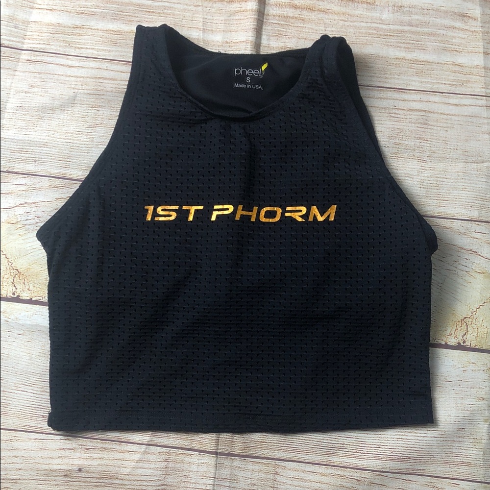 Pheel Black‎ and Gold Crop Top